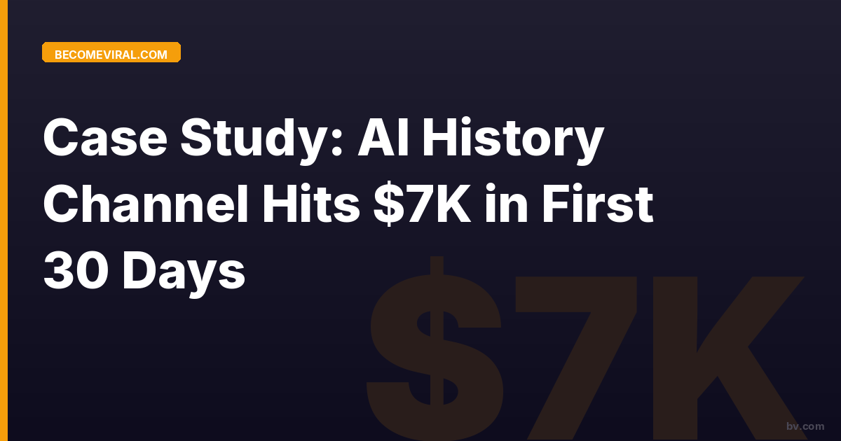 Case Study: AI History Channel Hits $7K in First 30 Days