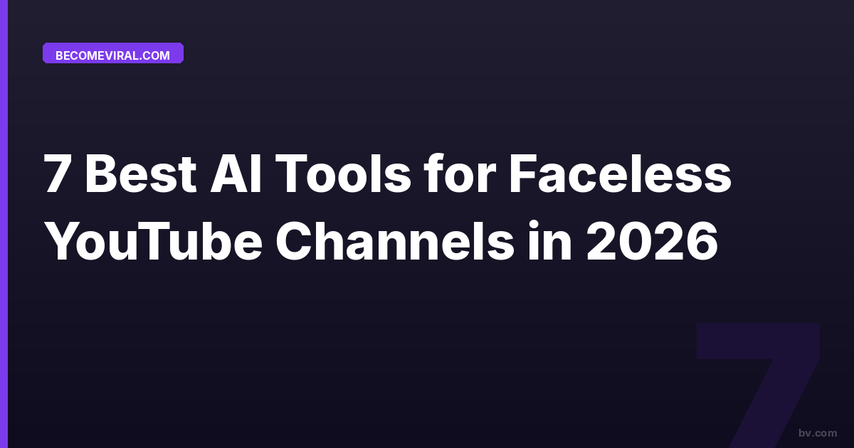 Best Ai Tools Faceless Youtube 2026