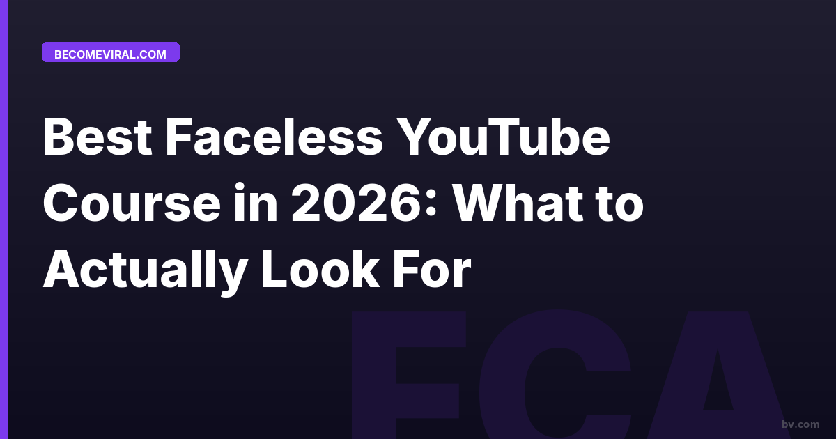 Best Faceless Youtube Course 2026