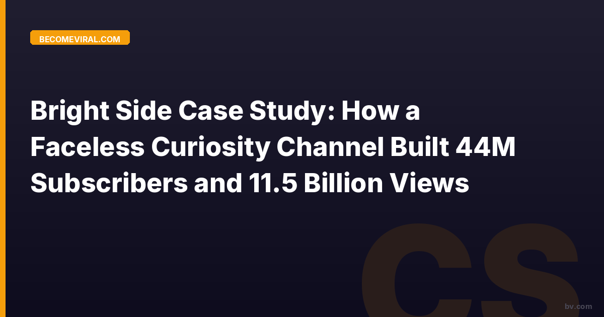Bright Side Case Study: How a Faceless Curiosity Channel Built 44M Subscribers and 11.5 Billion Views
