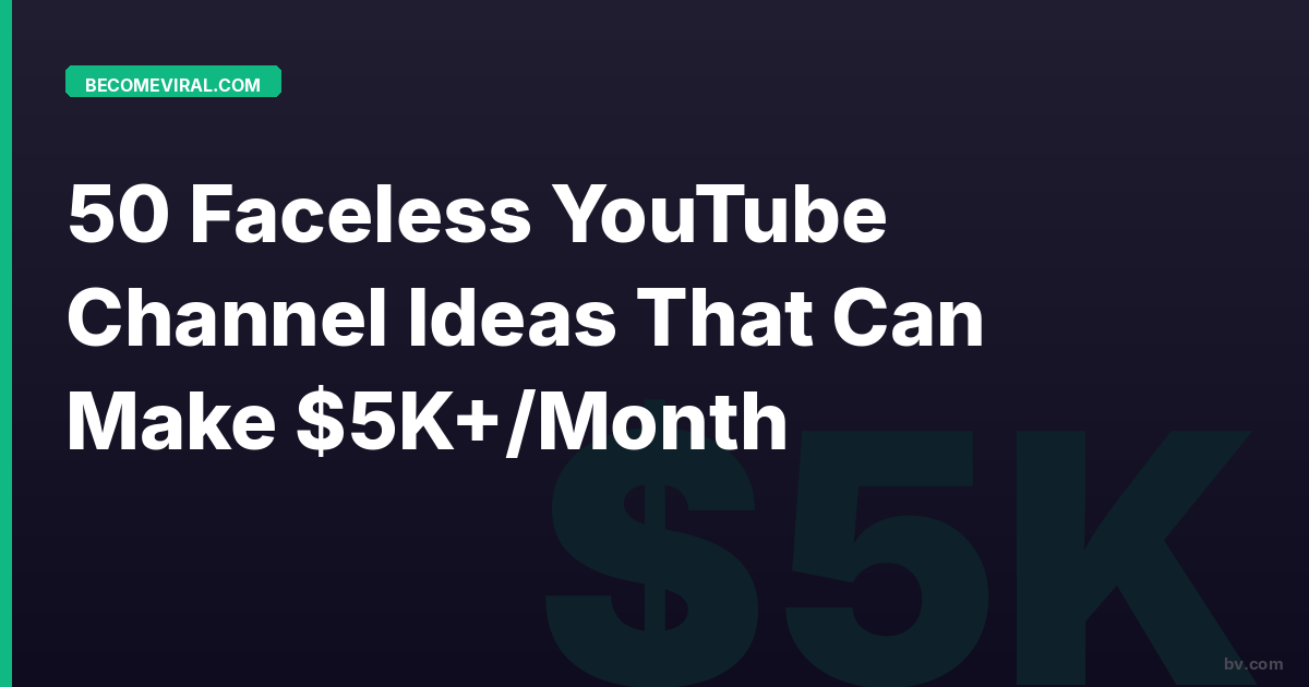 Faceless Youtube Channel Ideas 2026