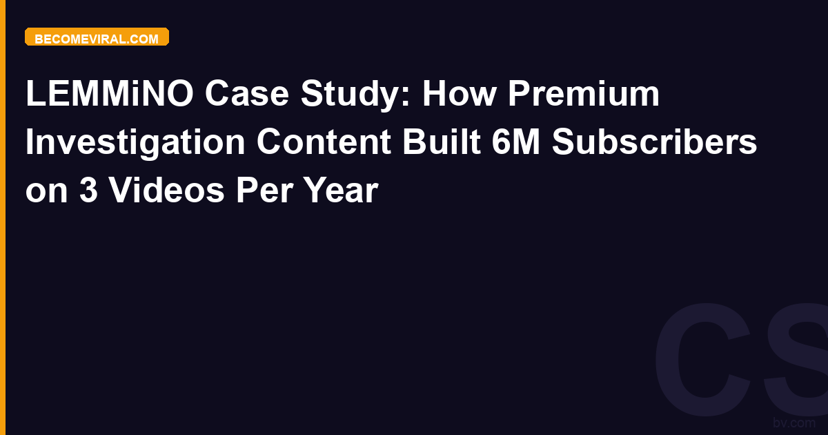 LEMMiNO: 5.9M Subs From 3 Videos a Year