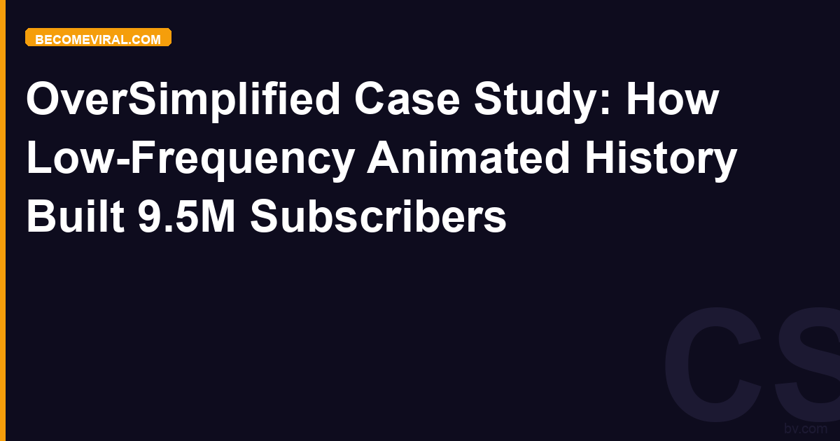 OverSimplified: 9.5M Subs From 6 Videos a Year