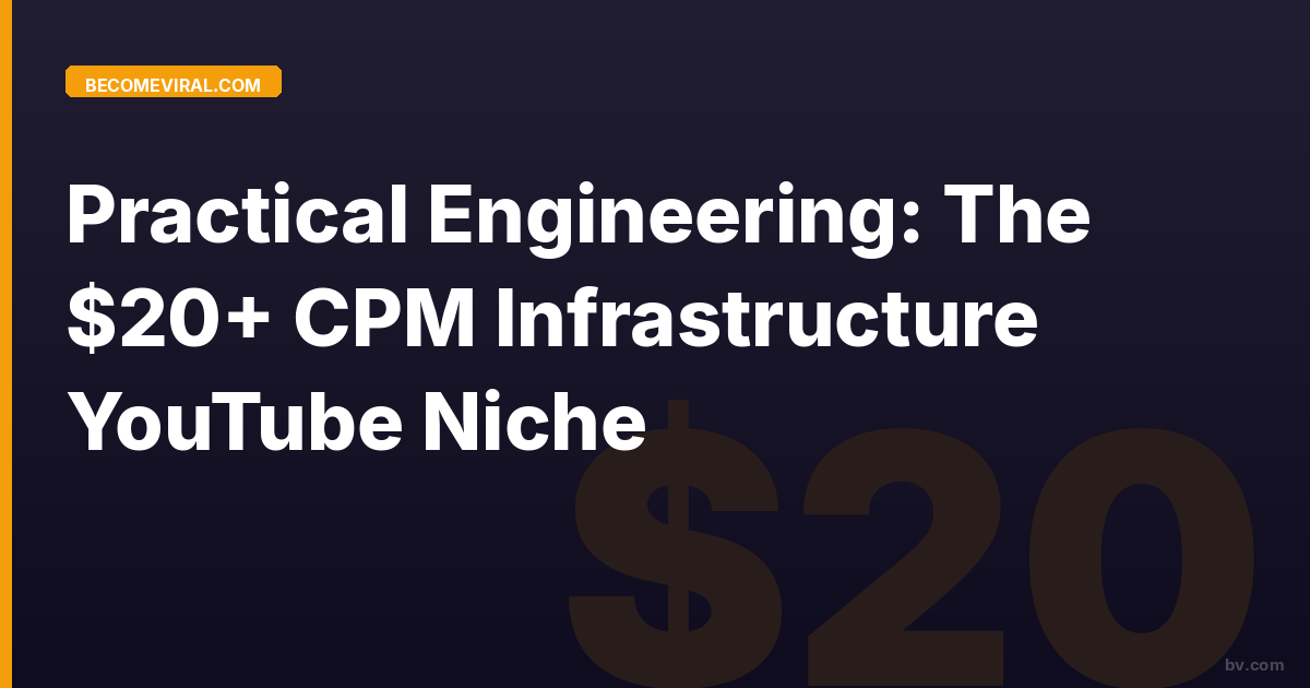 Practical Engineering: The $20+ CPM Infrastructure YouTube Niche