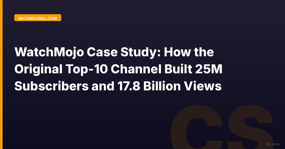 WatchMojo Case Study: How the Original Top-10 Channel Built 25M Subscribers and 17.8 Billion Views