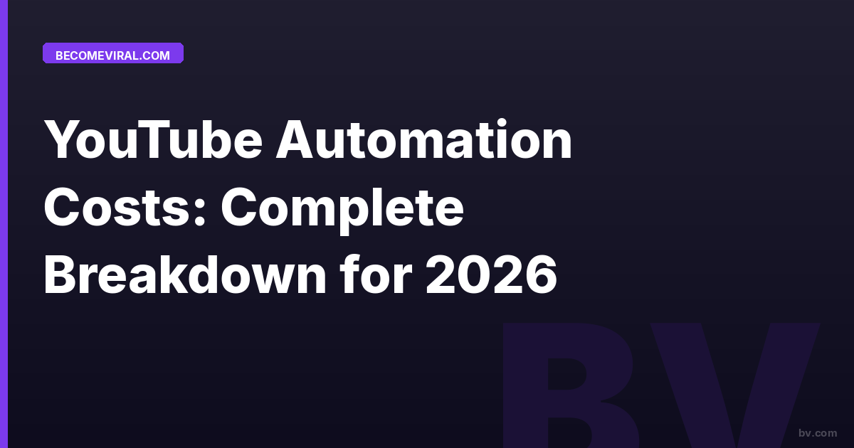 YouTube Automation Costs: Complete Breakdown for 2026