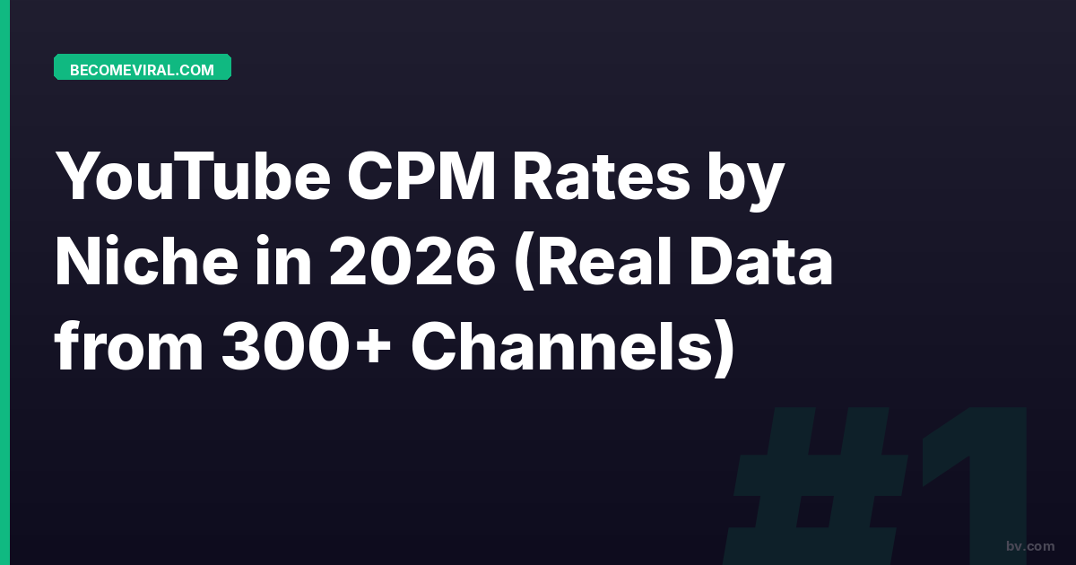 YouTube CPM Rates by Niche in 2026 (Real Data from 300+ Channels)